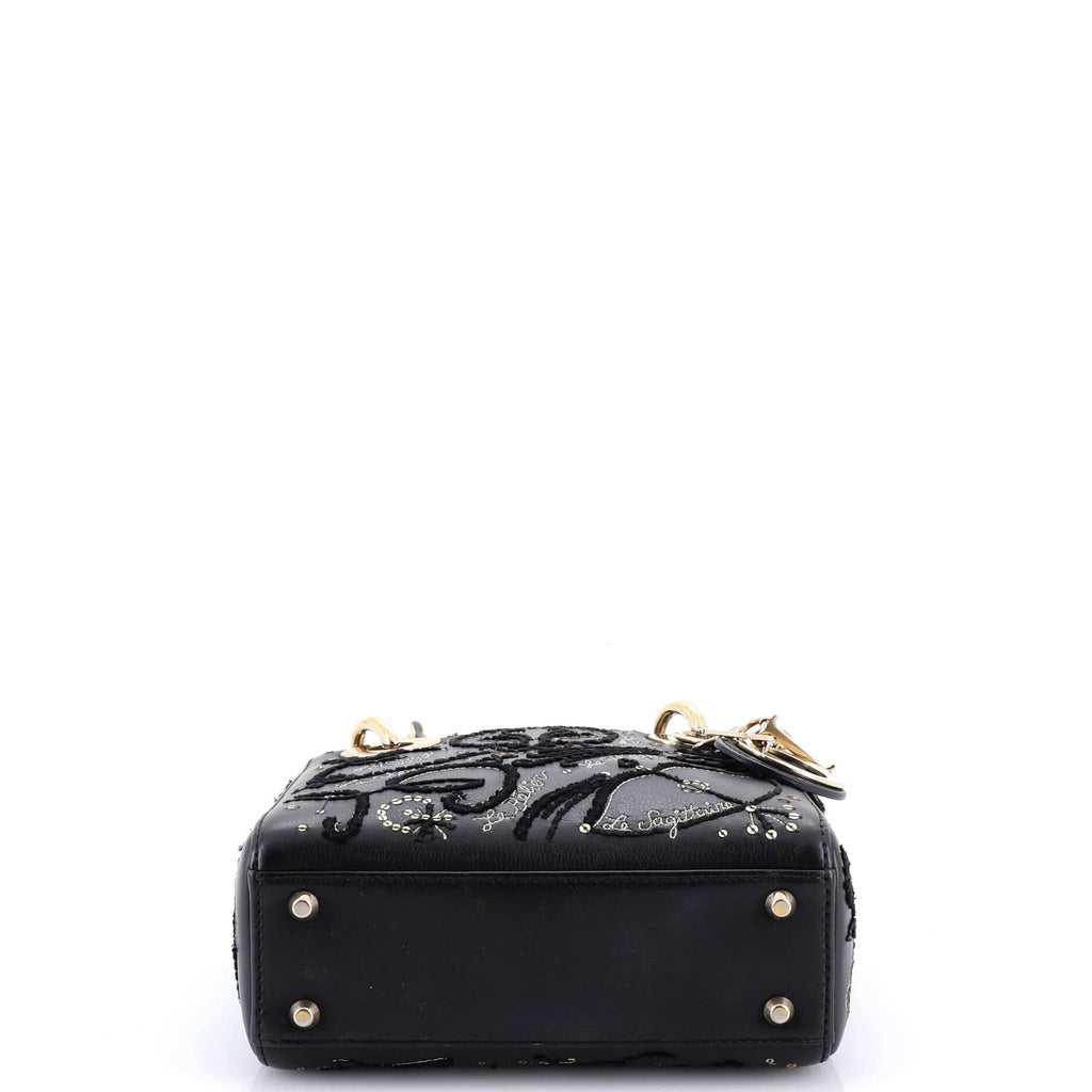 Lady Dior Chain Bag Embroidered Calfskin Mini