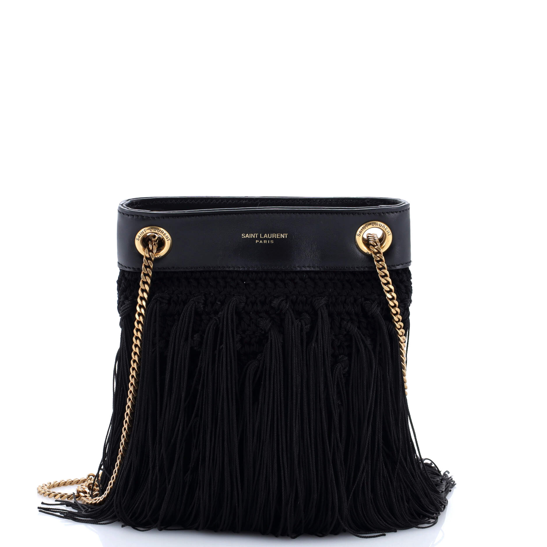 Grace Fringe Hobo Leather and Crochet Small
