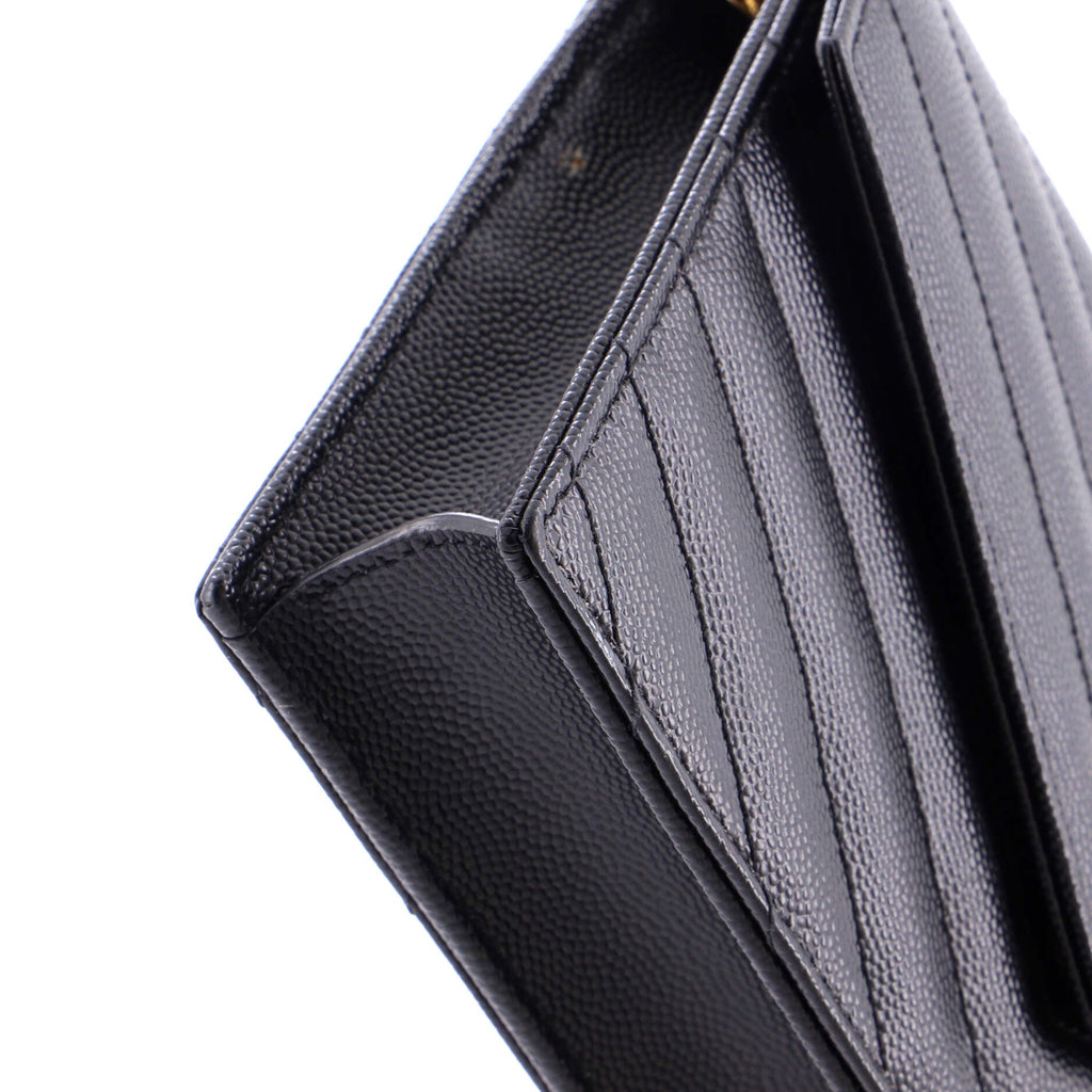 Classic Monogram Wallet on Chain Matelasse Chevron Leather Small