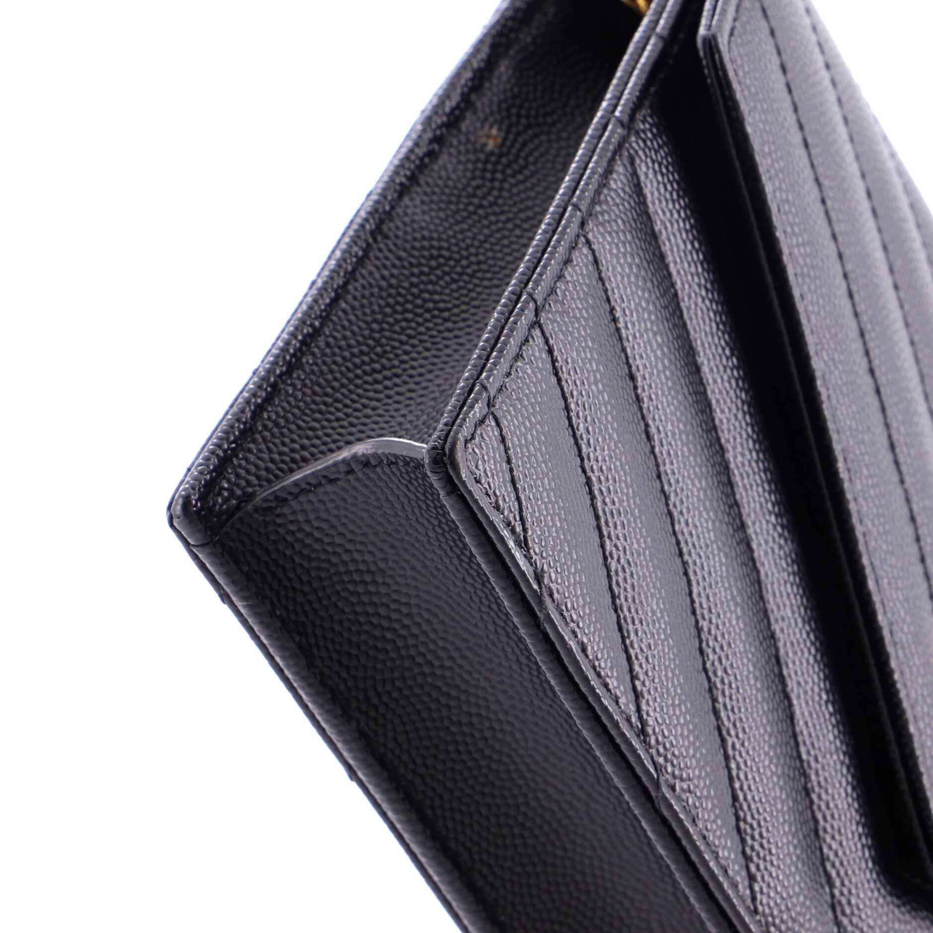 Classic Monogram Wallet on Chain Matelasse Chevron Leather Small