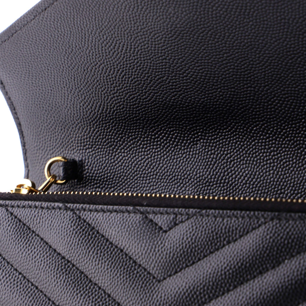 Classic Monogram Wallet on Chain Matelasse Chevron Leather Small