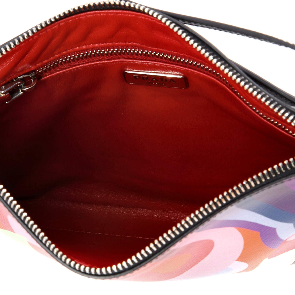 Push Lock Zip Pochette Printed Saffiano