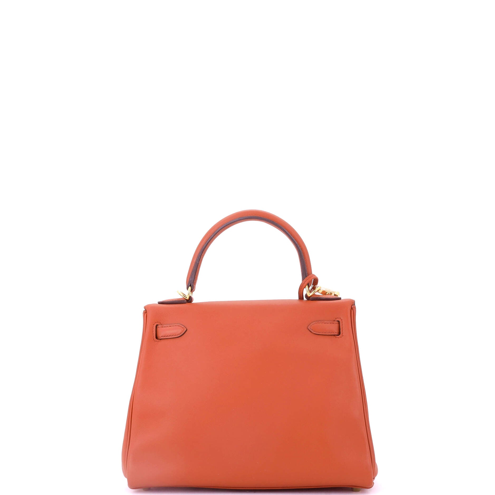 Kelly Handbag Terre Battue Swift with Gold Hardware 25