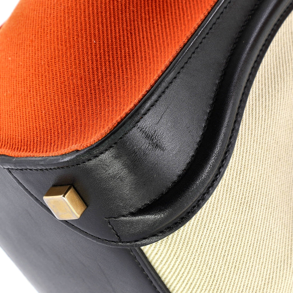 Tricolor Luggage Bag Canvas and Leather Micro