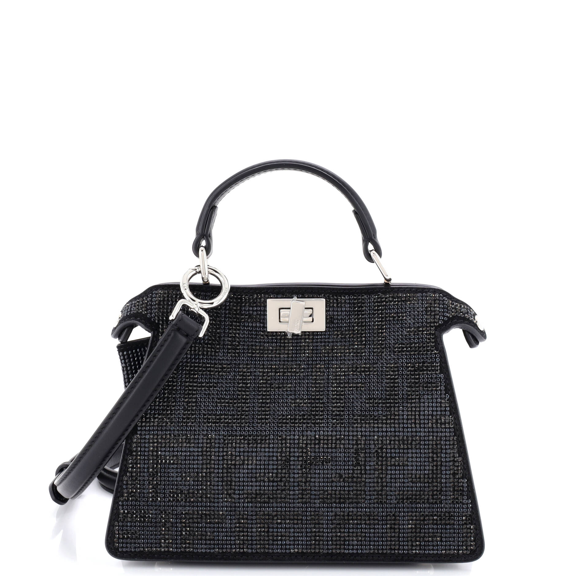 Peekaboo ISeeU Bag Zucca Crystal Embellished Suede Petite