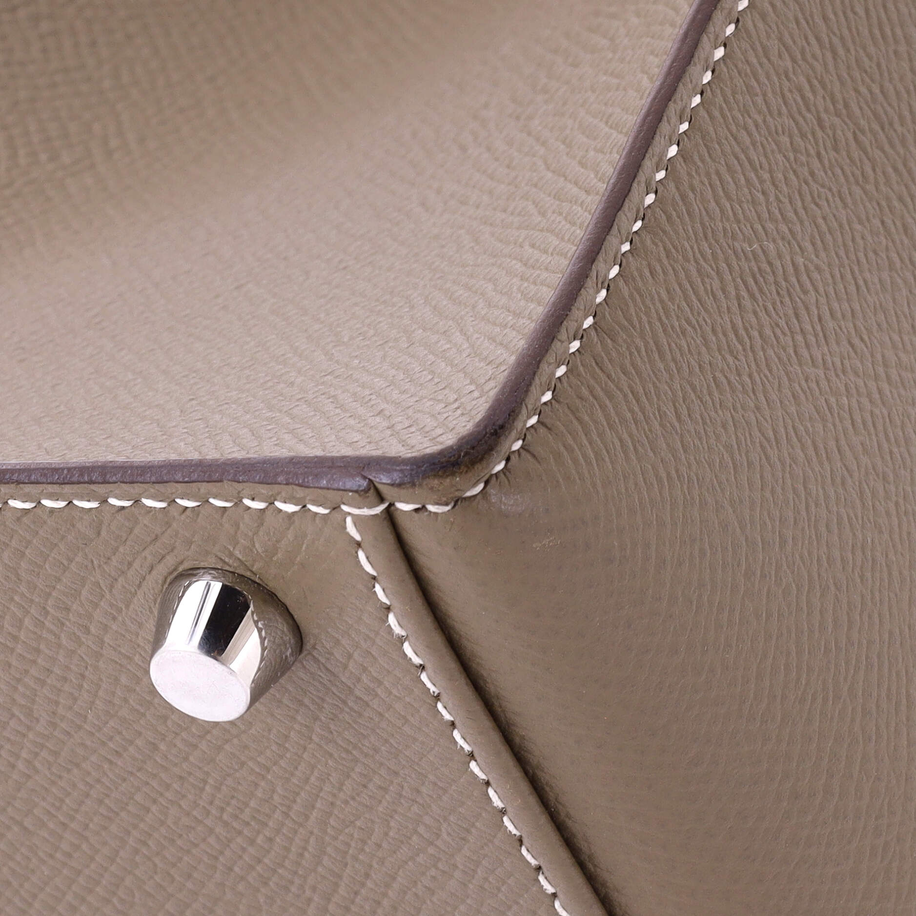 Kelly Handbag Grey Epsom with Palladium Hardware 32