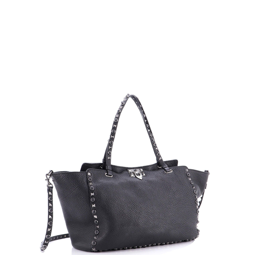 Rolling Rockstud Tote Leather with Cabochons Medium