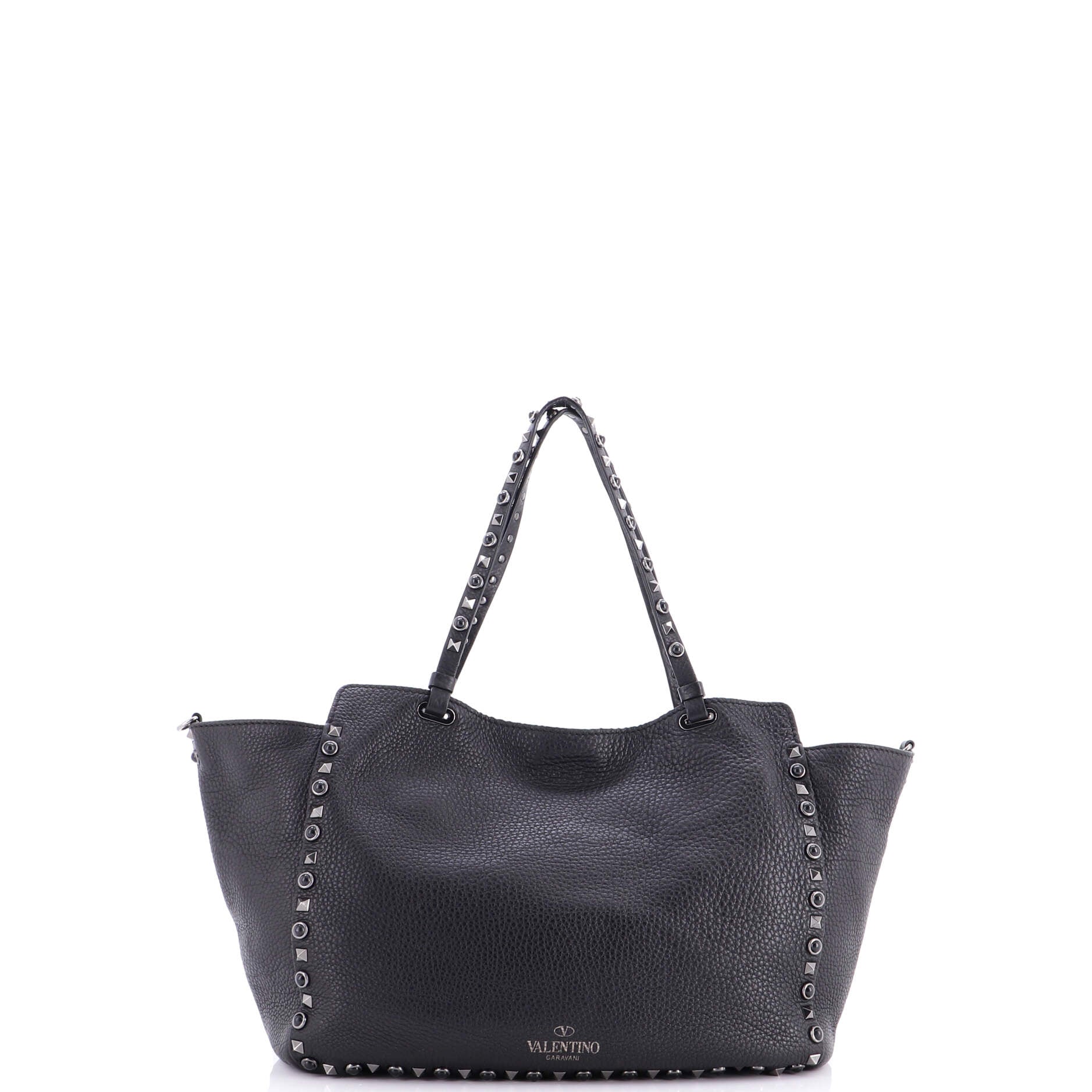 Rolling Rockstud Tote Leather with Cabochons Medium