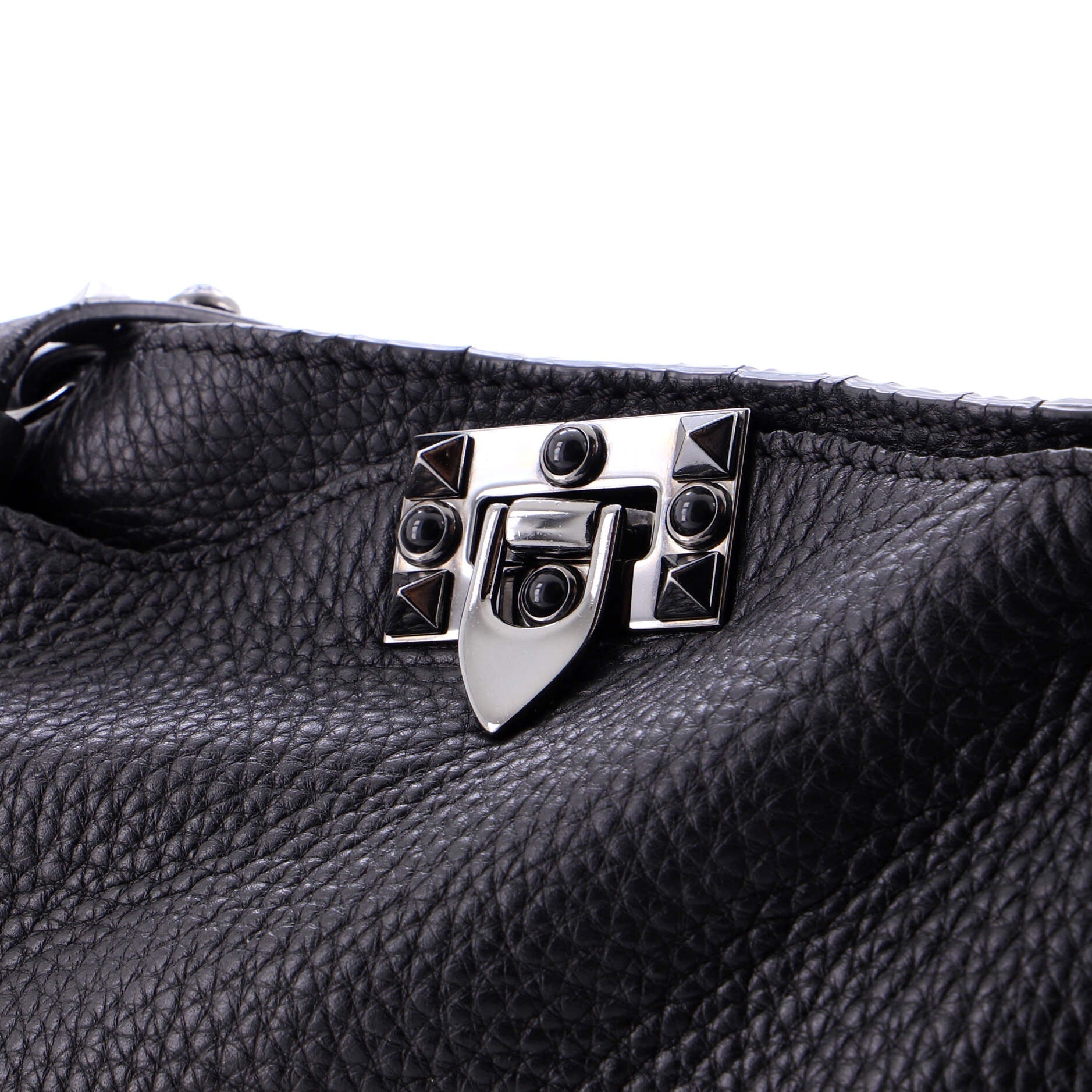 Rolling Rockstud Tote Leather with Cabochons Medium