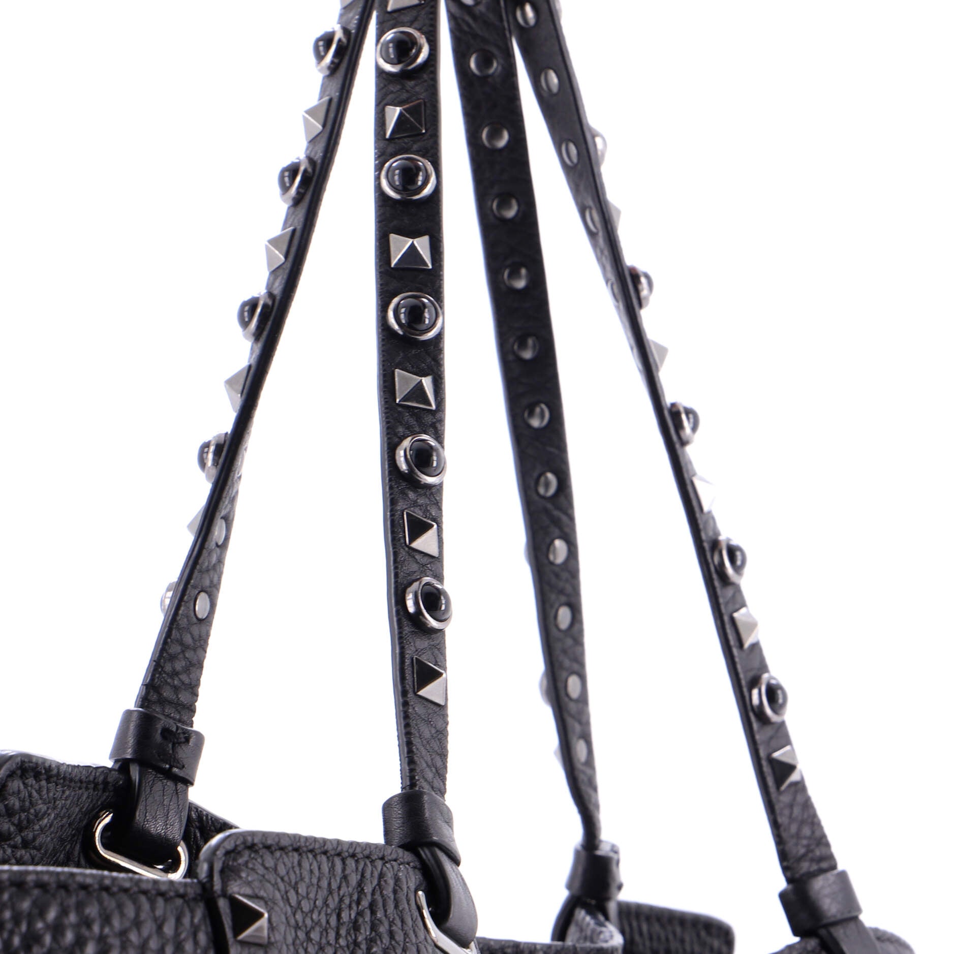 Rolling Rockstud Tote Leather with Cabochons Medium