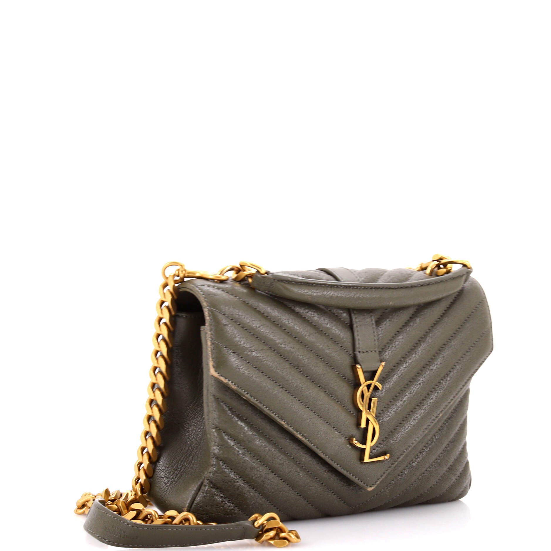 Classic Monogram College Bag Matelasse Chevron Leather Medium