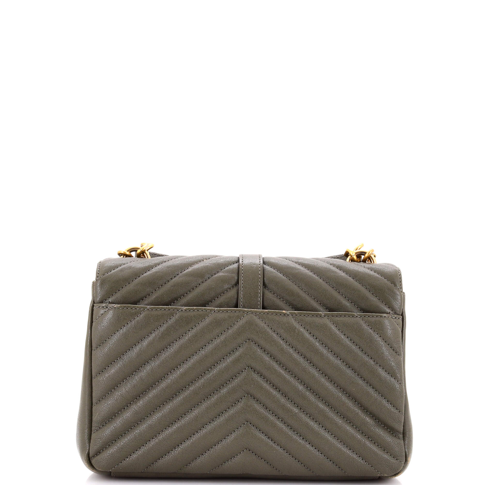 Classic Monogram College Bag Matelasse Chevron Leather Medium