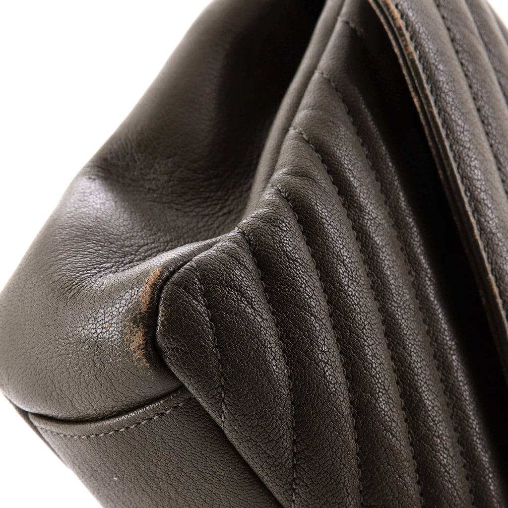 Classic Monogram College Bag Matelasse Chevron Leather Medium