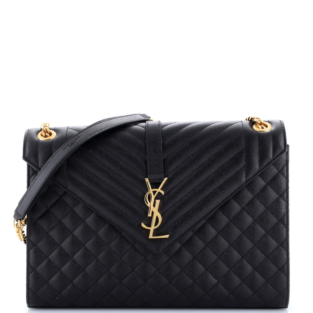 Classic Monogram Envelope Satchel Mixed Matelasse Leather Large