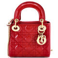 Lady Dior Chain Bag Cannage Quilt Patent Mini