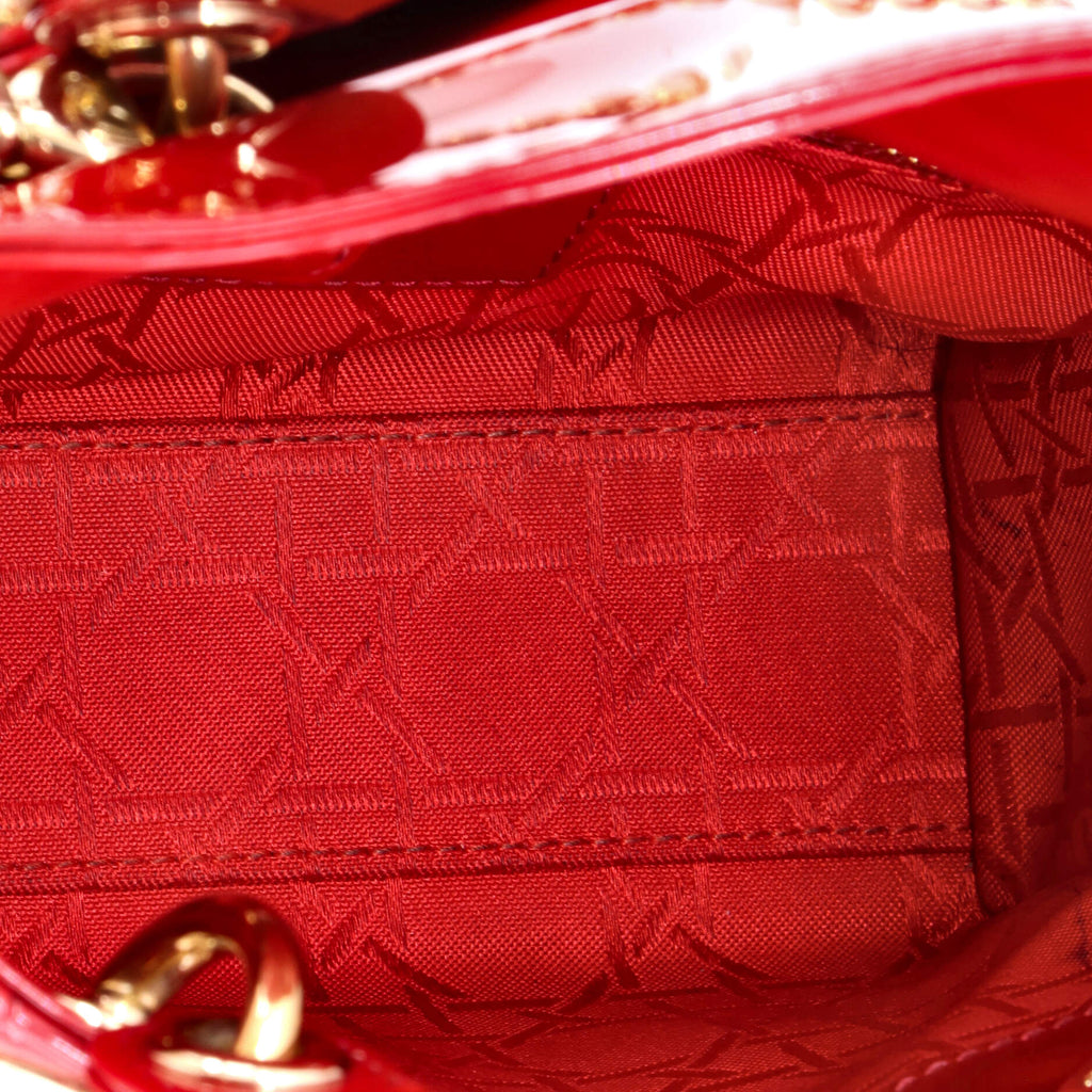 Lady Dior Chain Bag Cannage Quilt Patent Mini