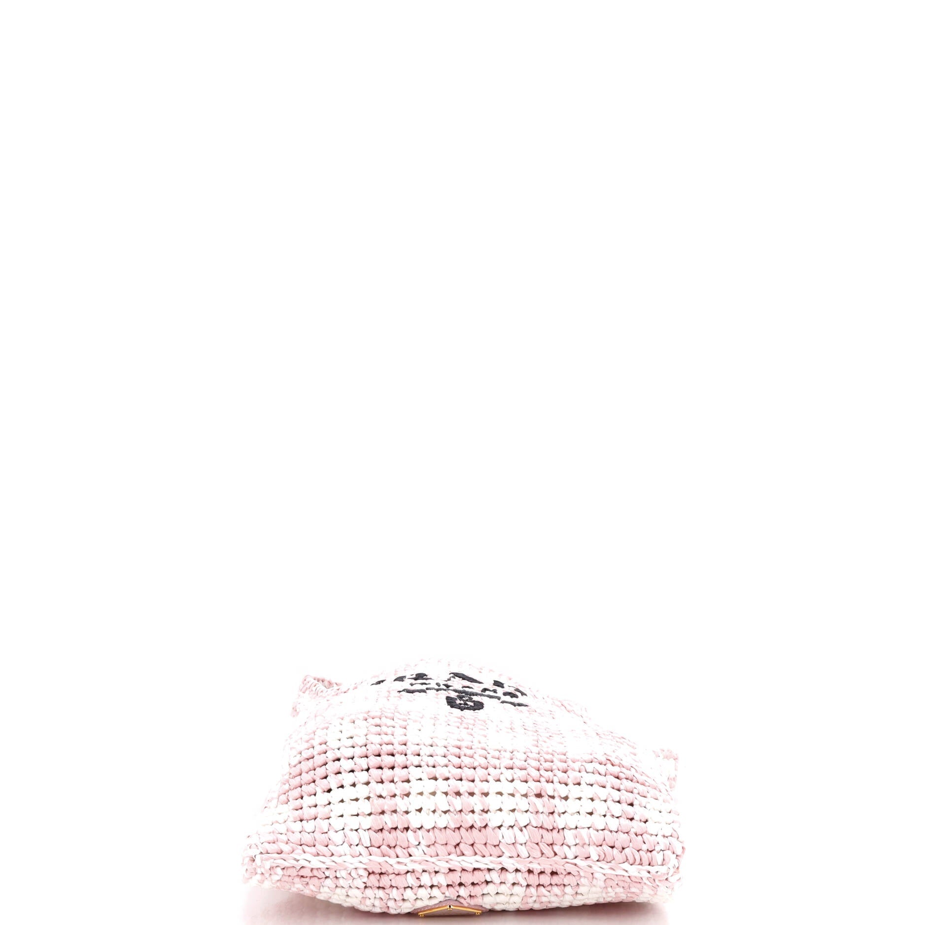 Logo Messenger Bag Printed Raffia Small