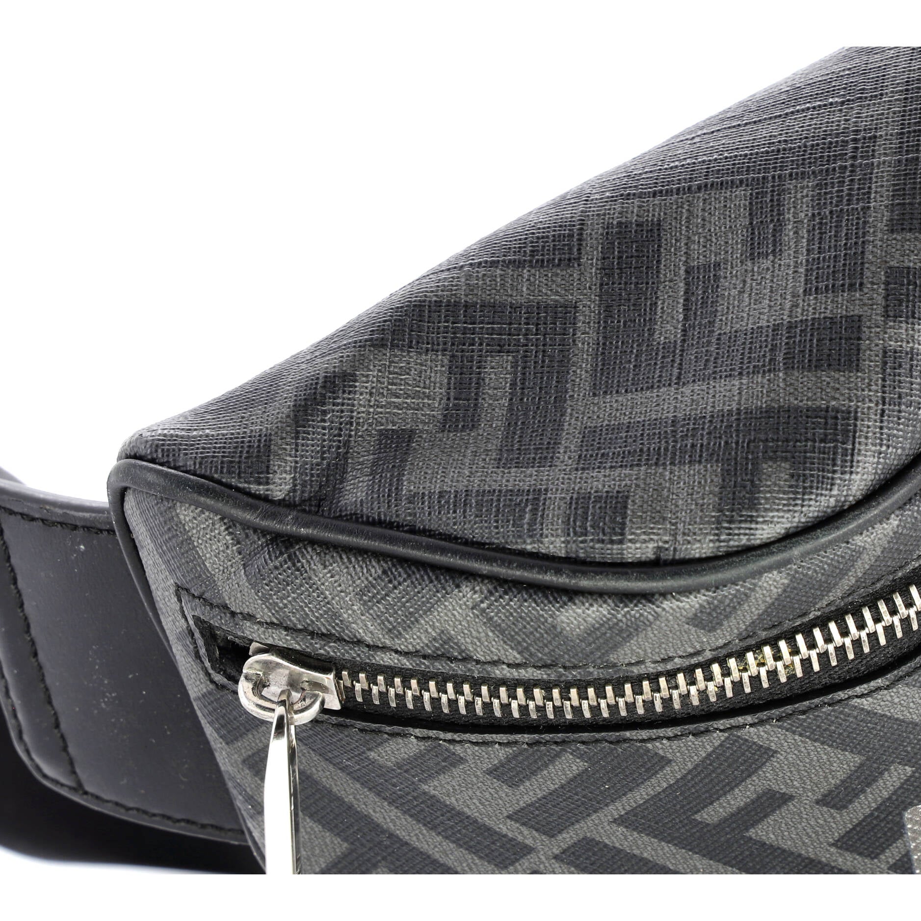 FF 1974 Logo Waist Bag Zucca Coated Canvas Medium