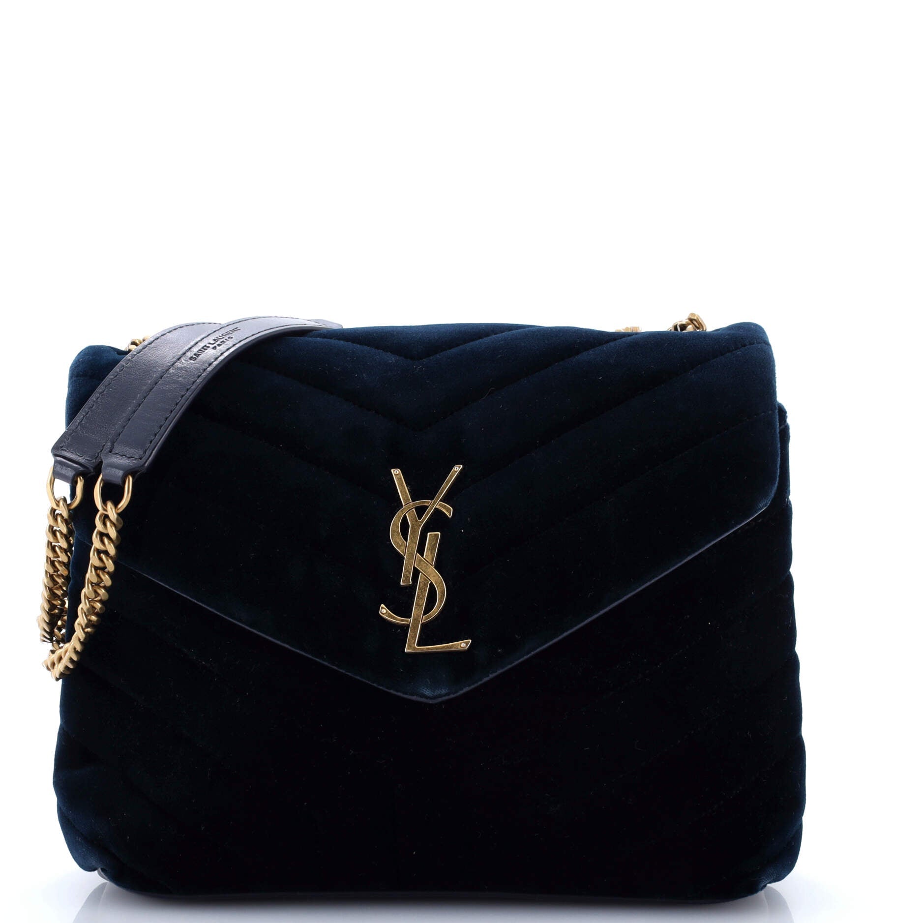 Loulou Shoulder Bag Matelasse Chevron Velvet Small