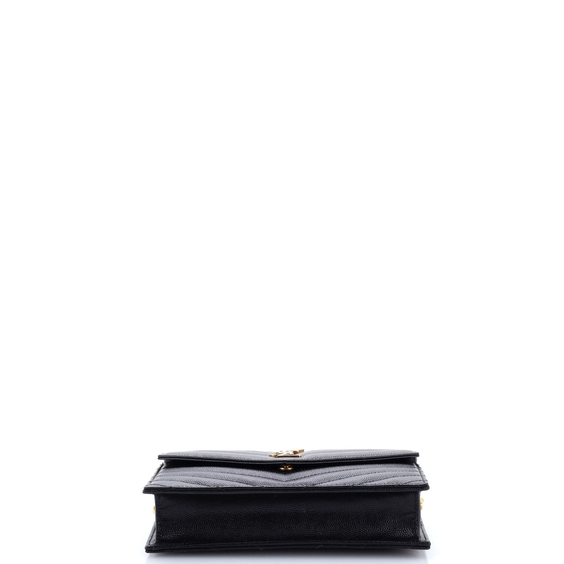 Classic Monogram Wallet on Chain Matelasse Chevron Leather Small