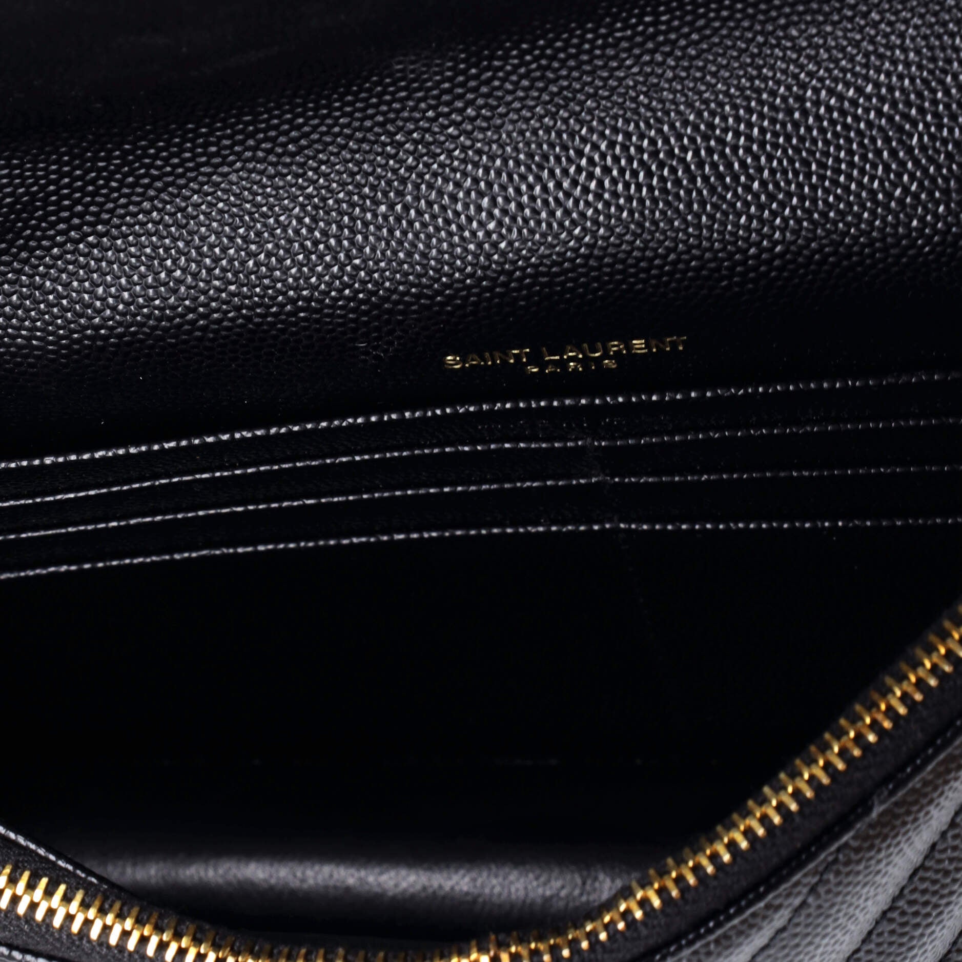 Classic Monogram Wallet on Chain Matelasse Chevron Leather Small