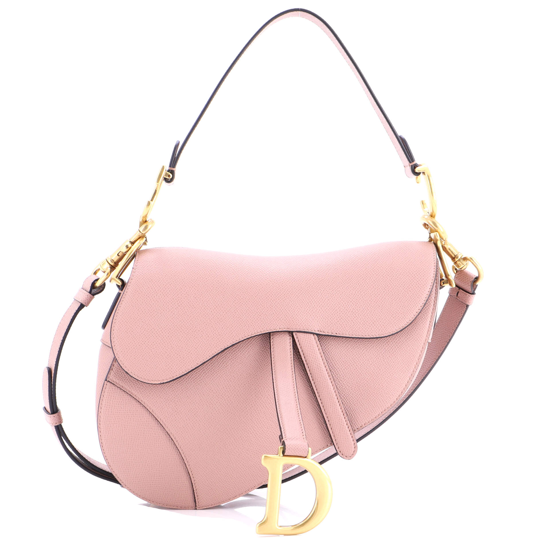 Saddle Handbag with Strap Leather Medium