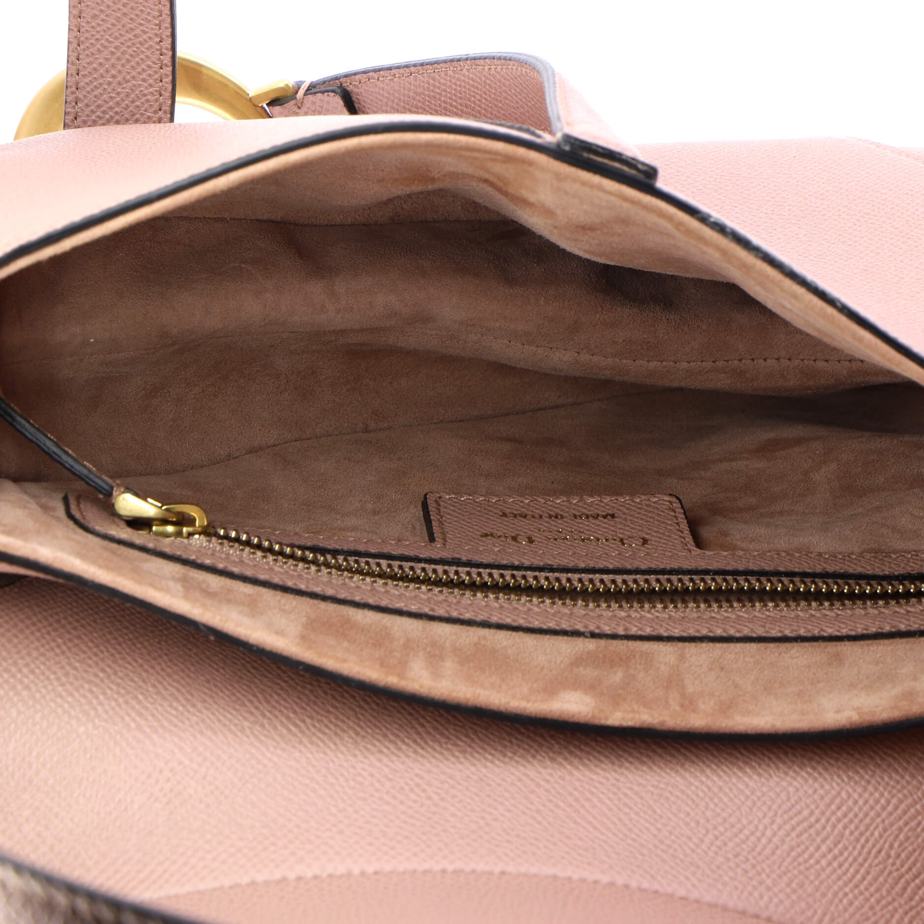 Saddle Handbag with Strap Leather Medium