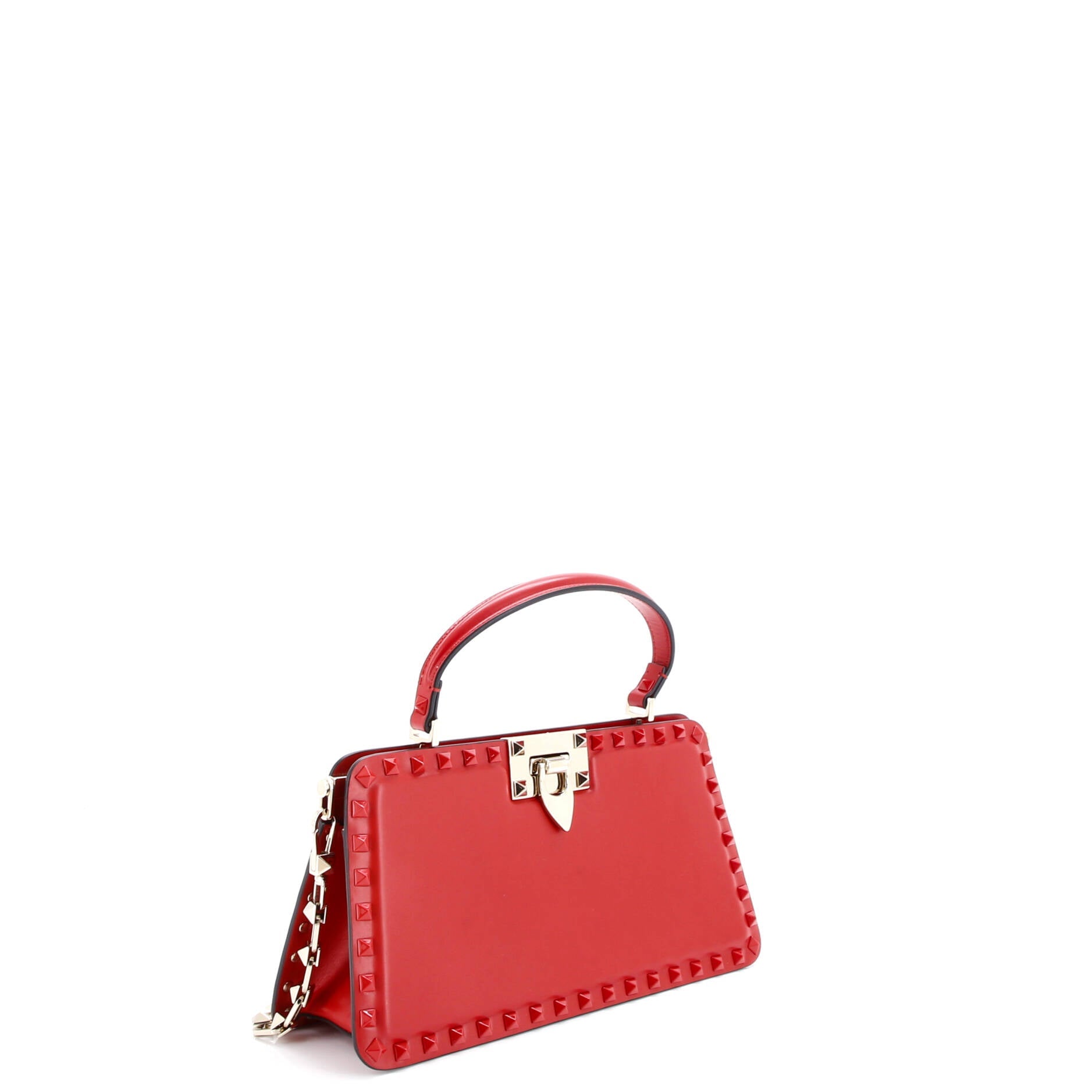 Rockstud Top Handle Bag Leather East West