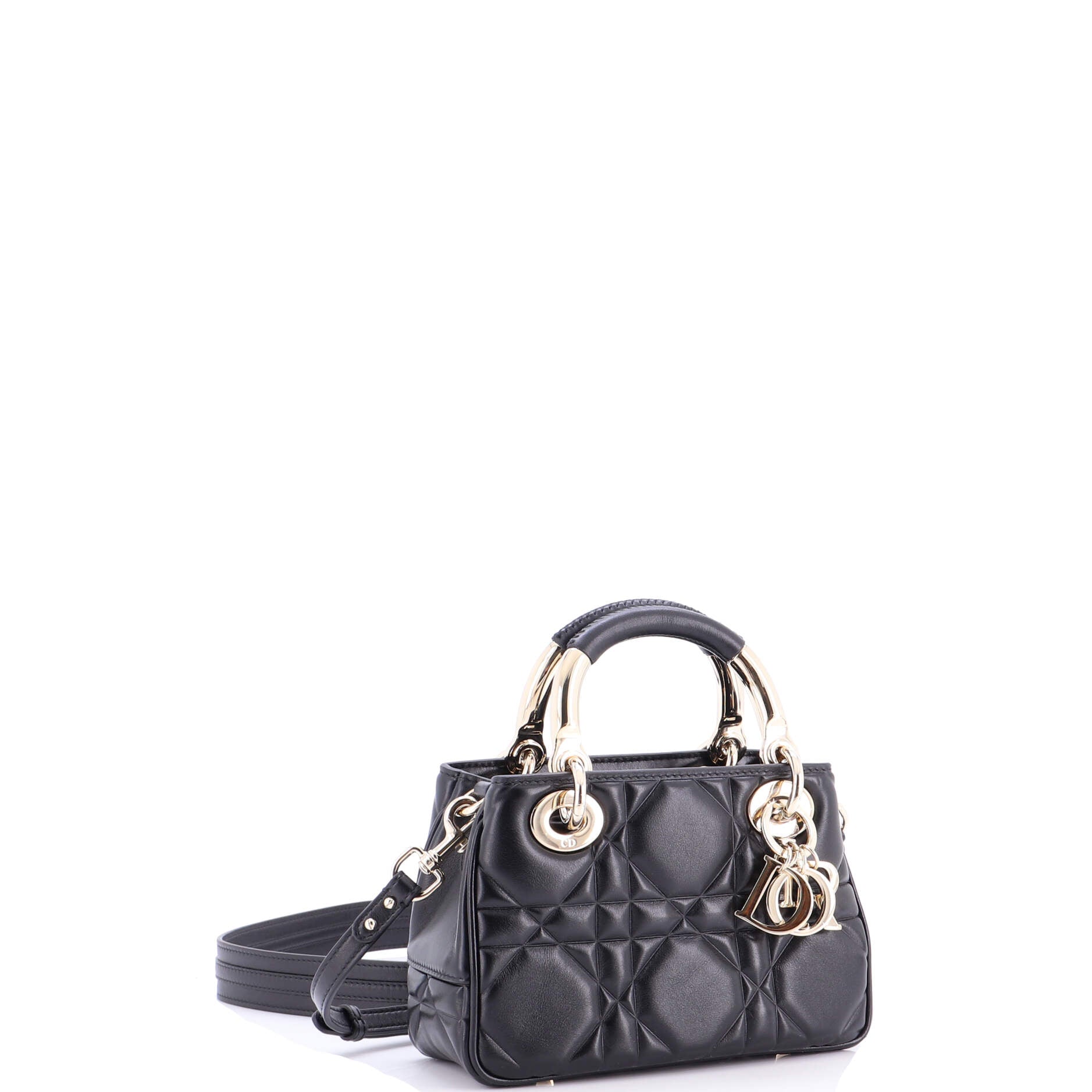 Lady 95.22 Bag Cannage Embossed Leather Mini