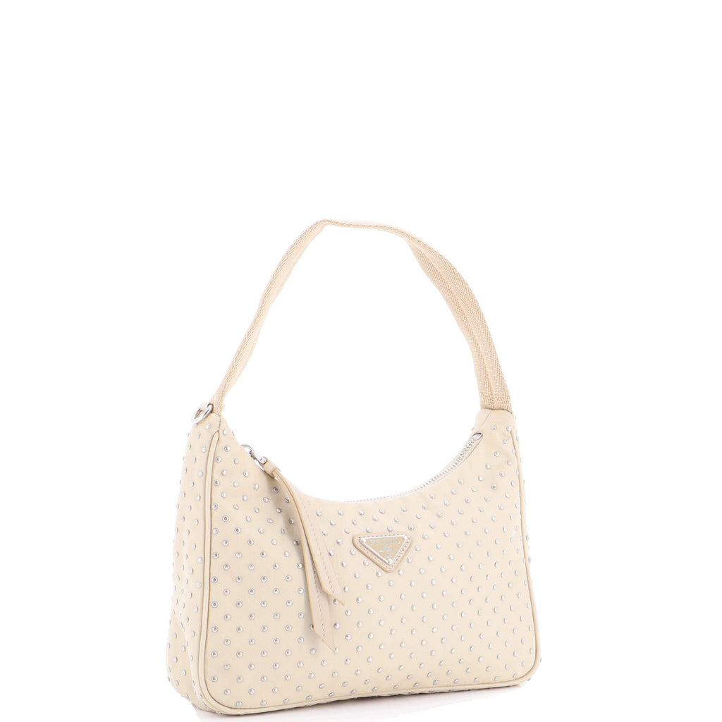 Re-Edition 2000 Hobo Studded Tessuto Mini