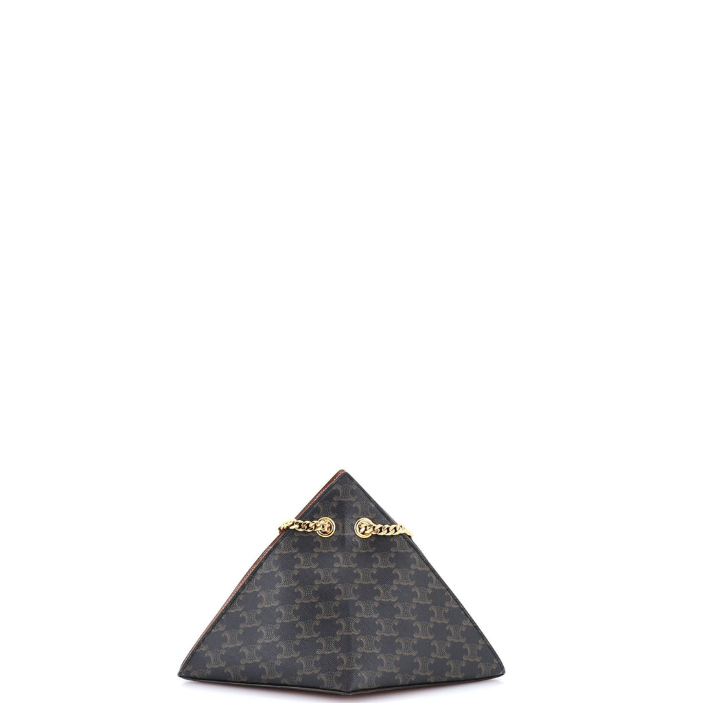 Pyramid Chain Shoulder Bag Triomphe Coated Canvas
