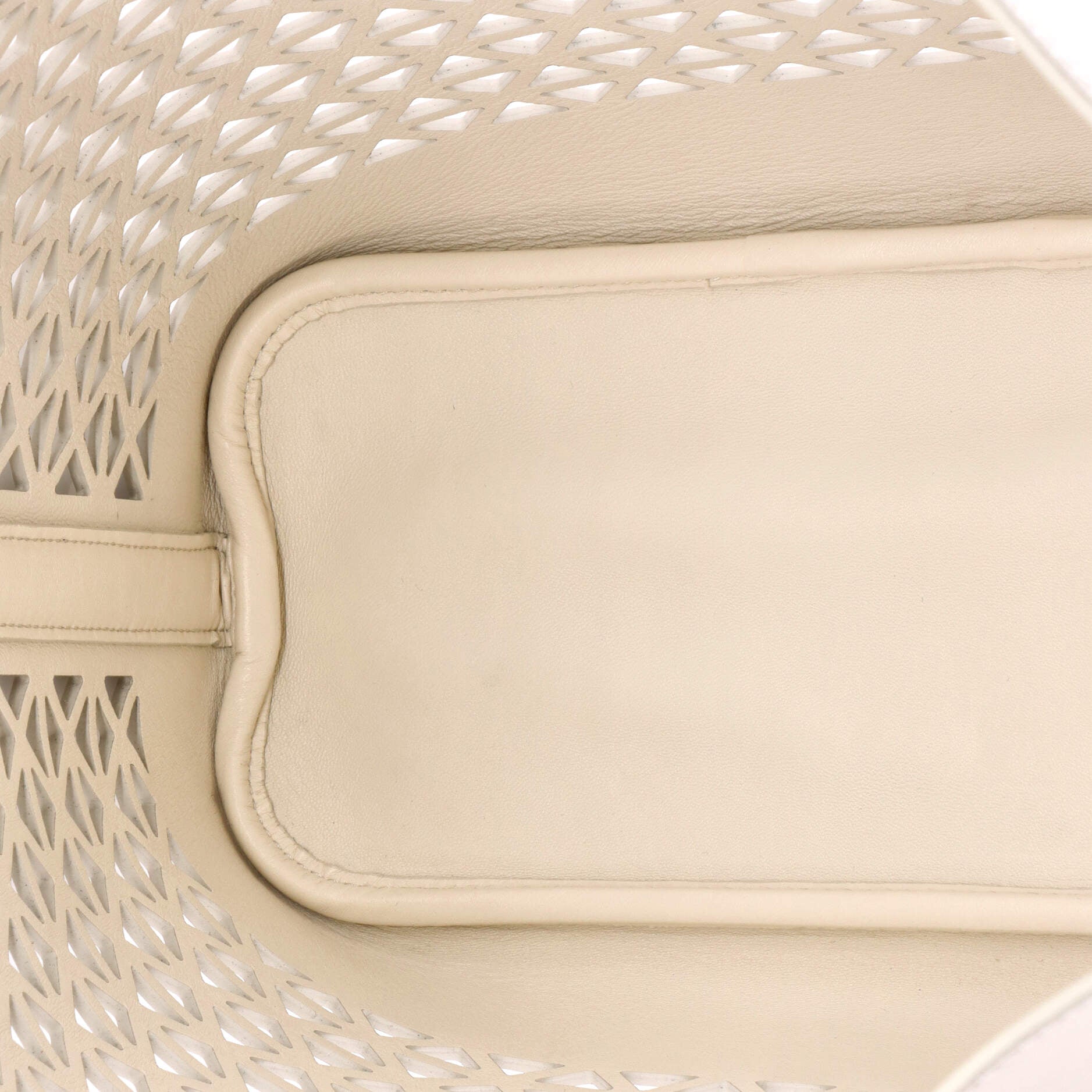 Triangle Logo Shopper Tote Laser Cut Leather Medium