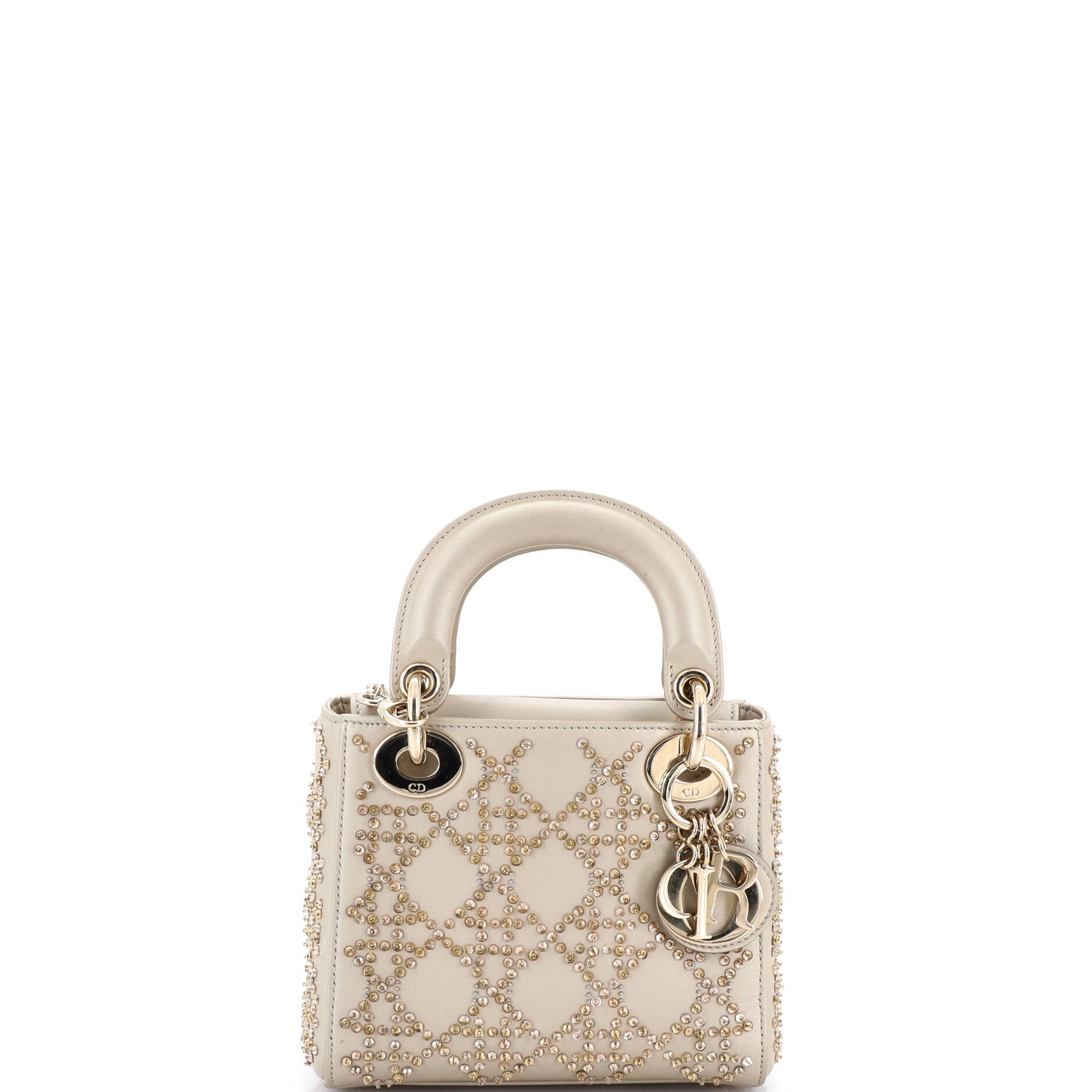 Lady Dior Chain Bag Crystal Embellished Cannage Quilt Leather Mini