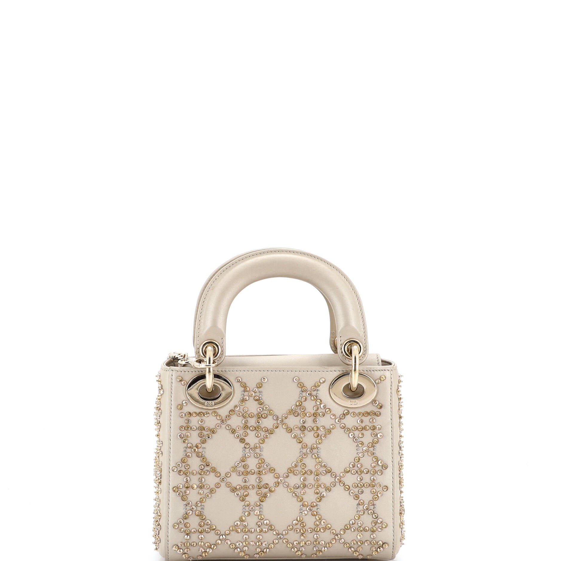 Lady Dior Chain Bag Crystal Embellished Cannage Quilt Leather Mini