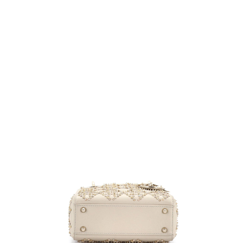 Lady Dior Chain Bag Crystal Embellished Cannage Quilt Leather Mini