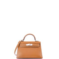 Kelly Mini II Bag Natural Sable Veau Butler with Palladium Hardware 20