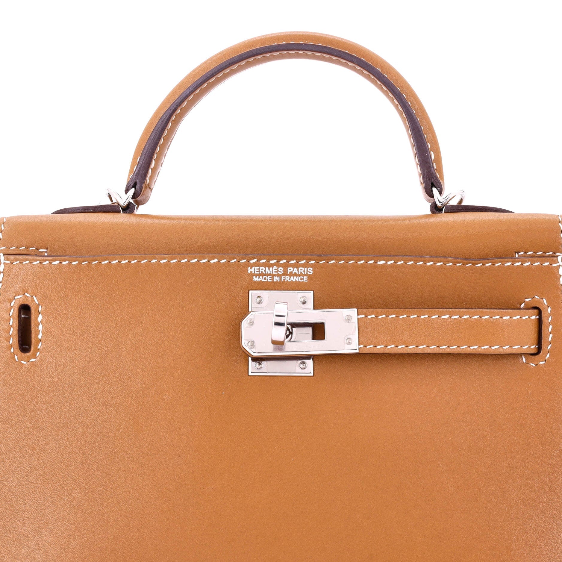Kelly Mini II Bag Natural Sable Veau Butler with Palladium Hardware 20