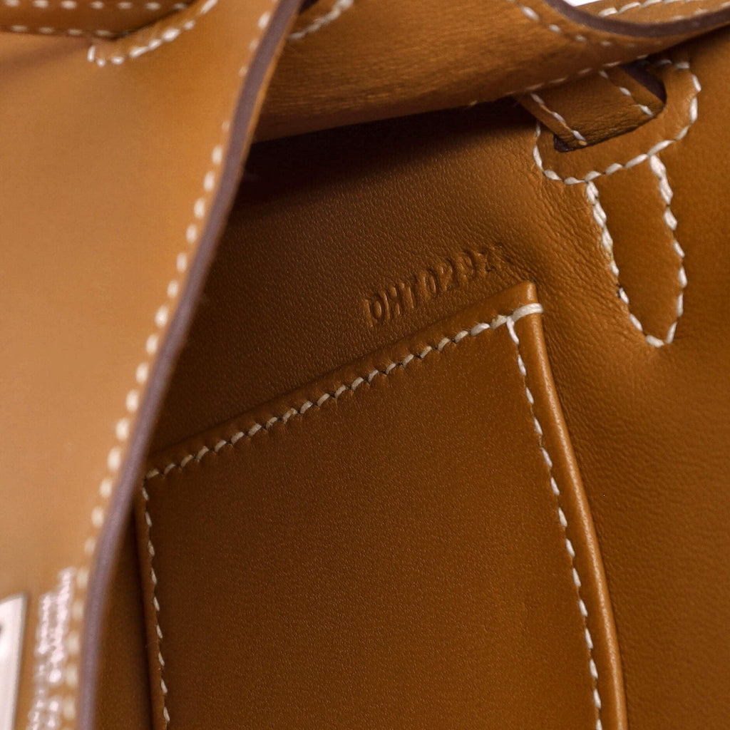 Kelly Mini II Bag Natural Sable Veau Butler with Palladium Hardware 20