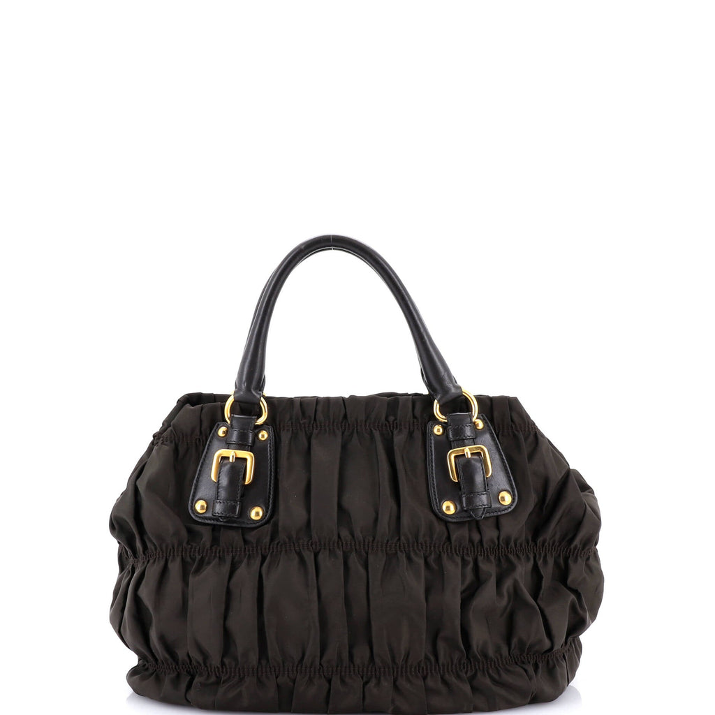 Gaufre Convertible Tote Leather and Tessuto Large