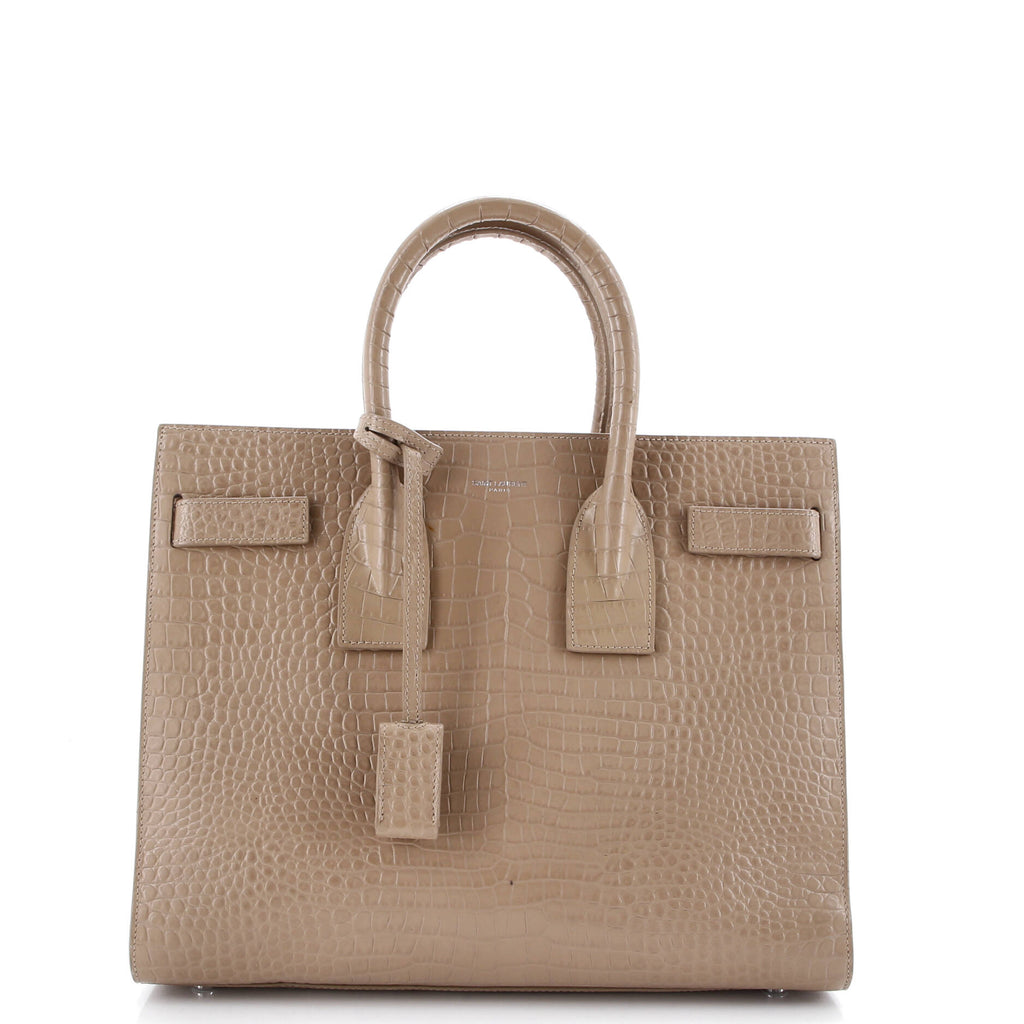 Sac de Jour Bag Crocodile Embossed Patent Small
