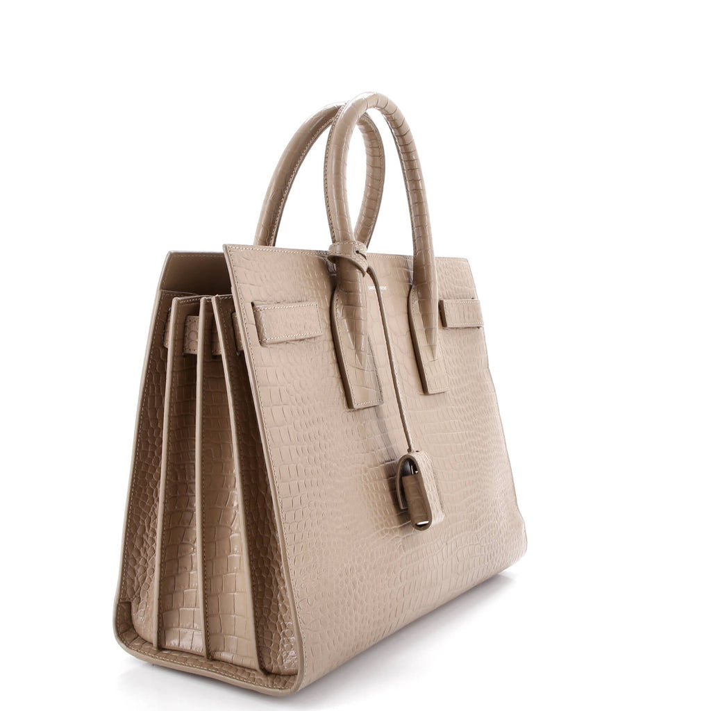 Sac de Jour Bag Crocodile Embossed Patent Small