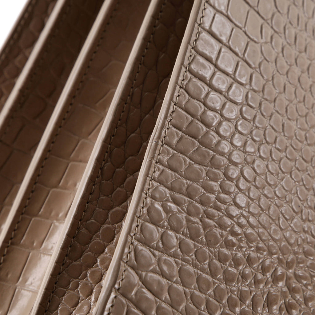 Sac de Jour Bag Crocodile Embossed Patent Small