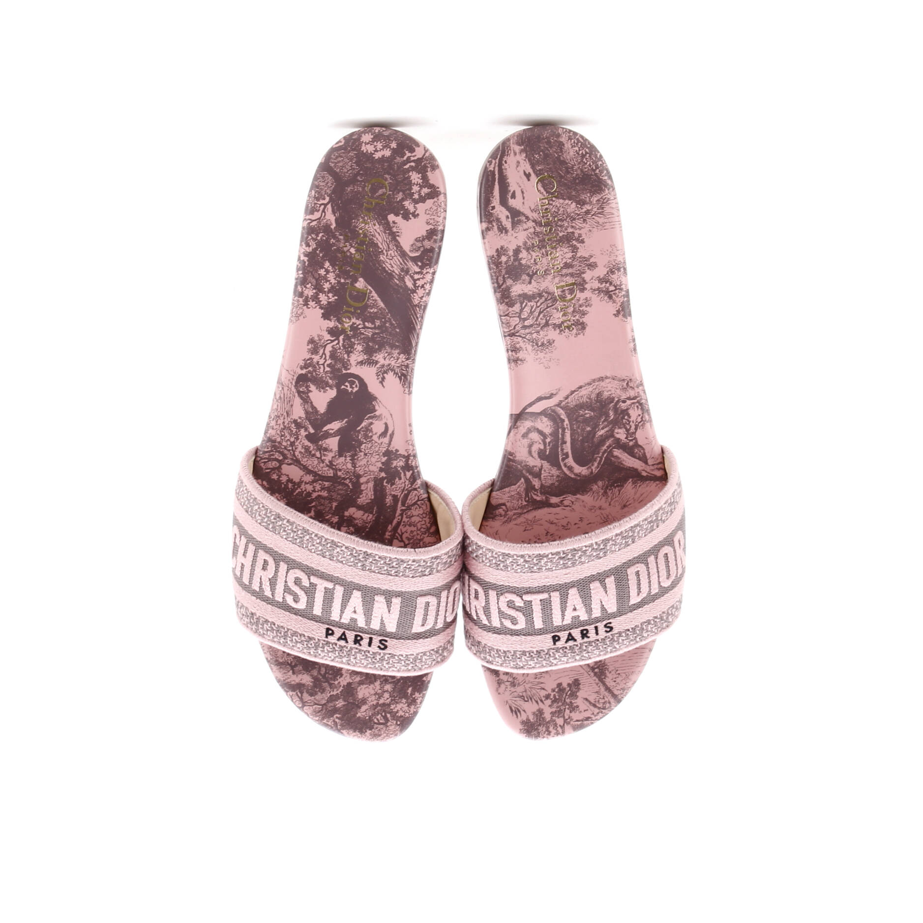 Women's Dway Flat Sandals Embroidered Canvas