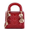 Lady Dior Chain Bag Cannage Quilt Patent Mini