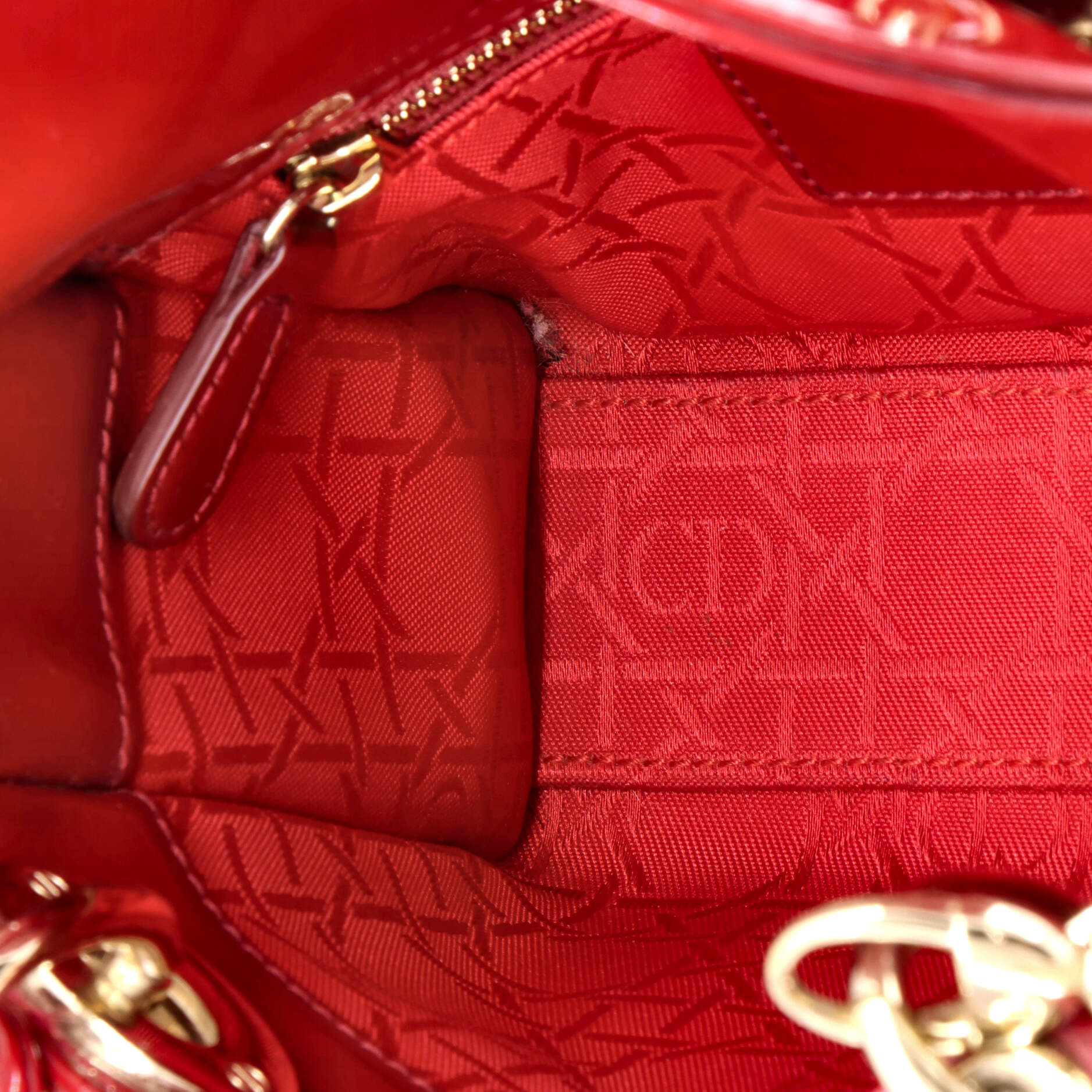 Lady Dior Chain Bag Cannage Quilt Patent Mini