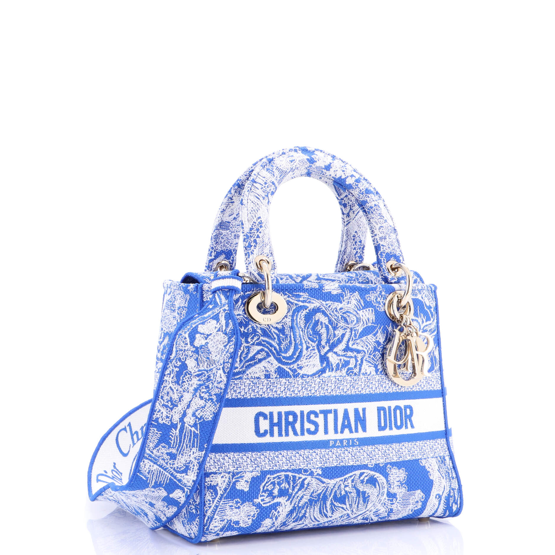 Toile de Jouy Lady D-Lite Bag Embroidered Canvas