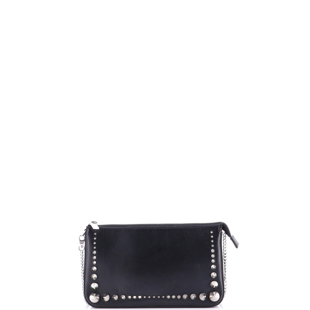 Loubila Chain Clutch Spiked Leather