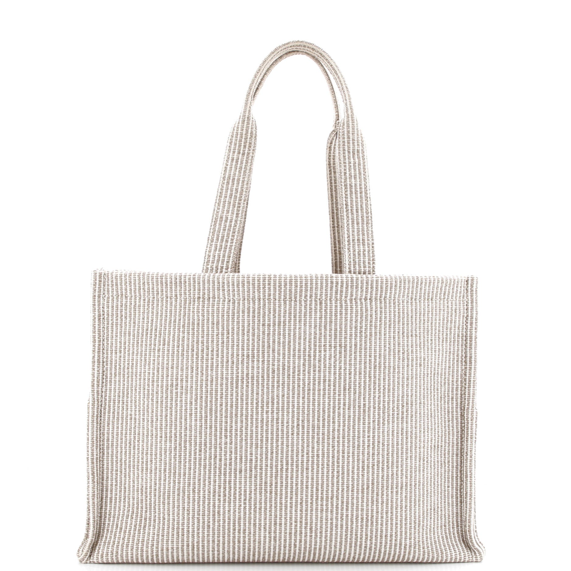 Cabas Thais Tote Triomphe Striped Canvas Large
