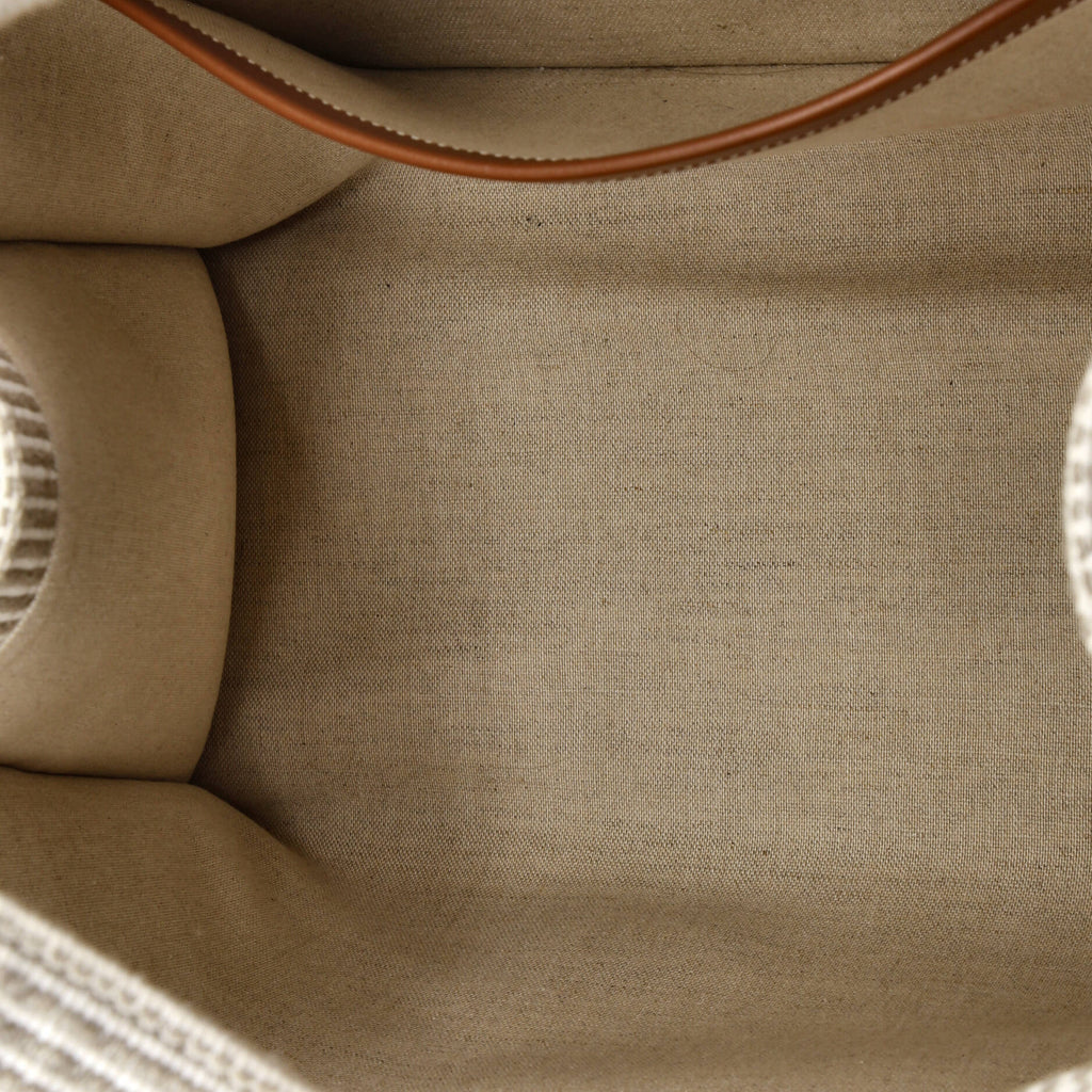 Cabas Thais Tote Triomphe Striped Canvas Large