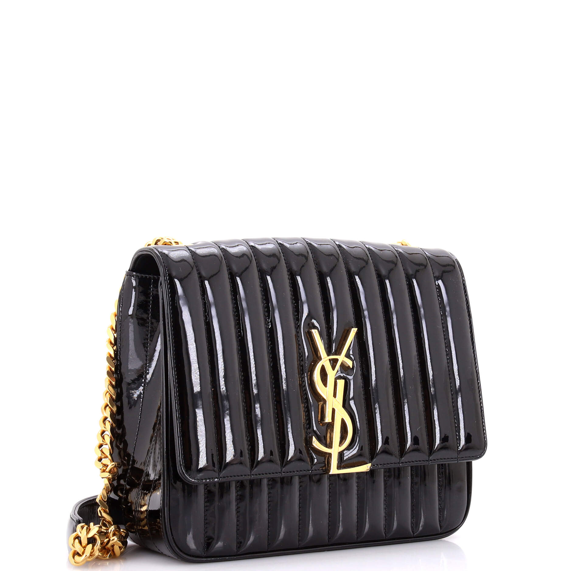 Vicky Crossbody Bag Vertical Quilted Patent Large